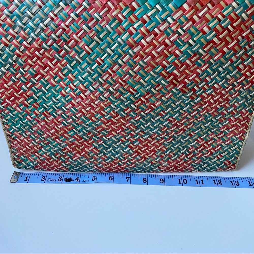 Vintage Woven Straw Tote Market Bag - Picture 9 of 11